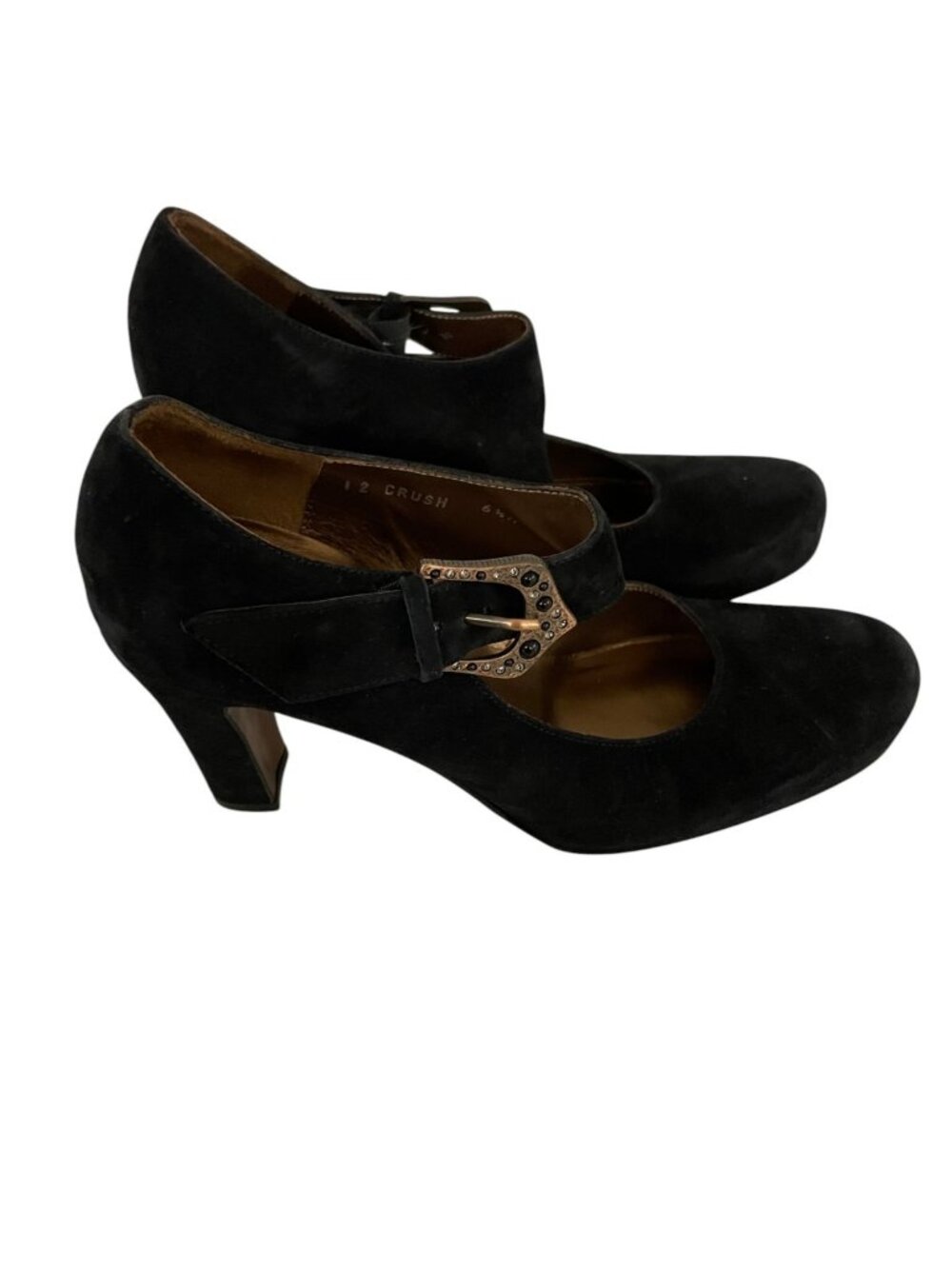 DONALD J PLINER Couture Suede Pumps Heels US 6.5 M Mary Jane Embellished